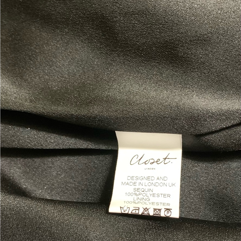 Full Sequin Jumpsuit Sparkly Fabulous CLOSET 8 Black Thin StrapPockets - Picture 12 of 13
